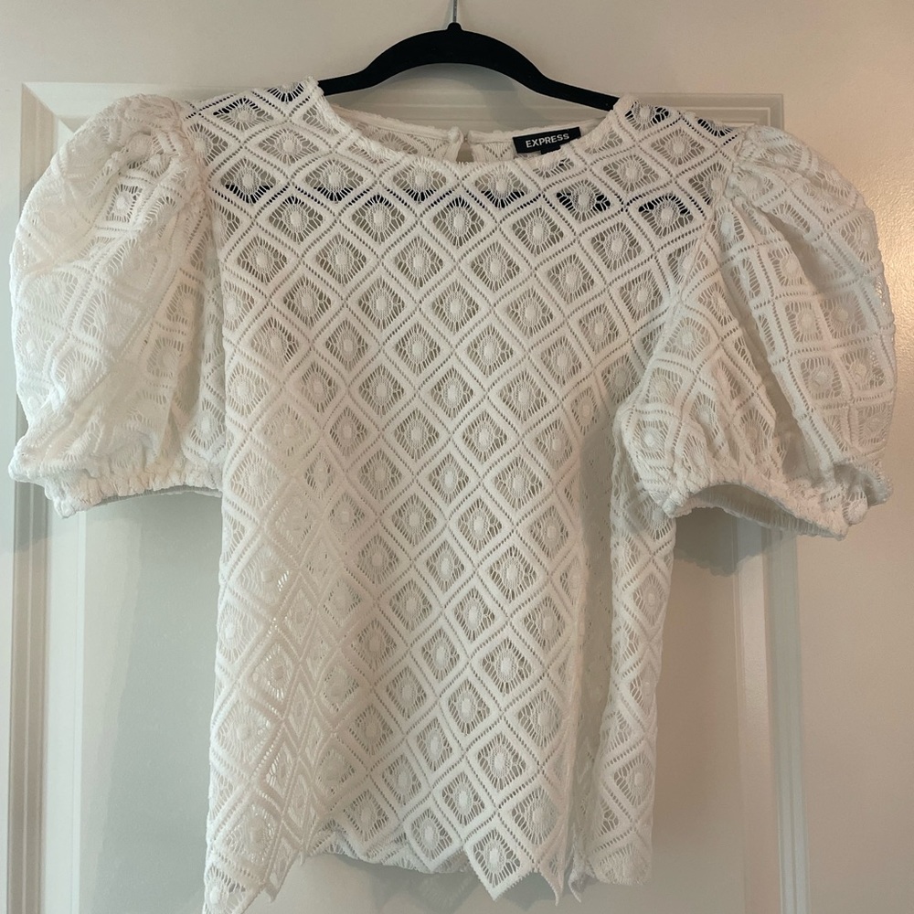 Express white lace blouse size S